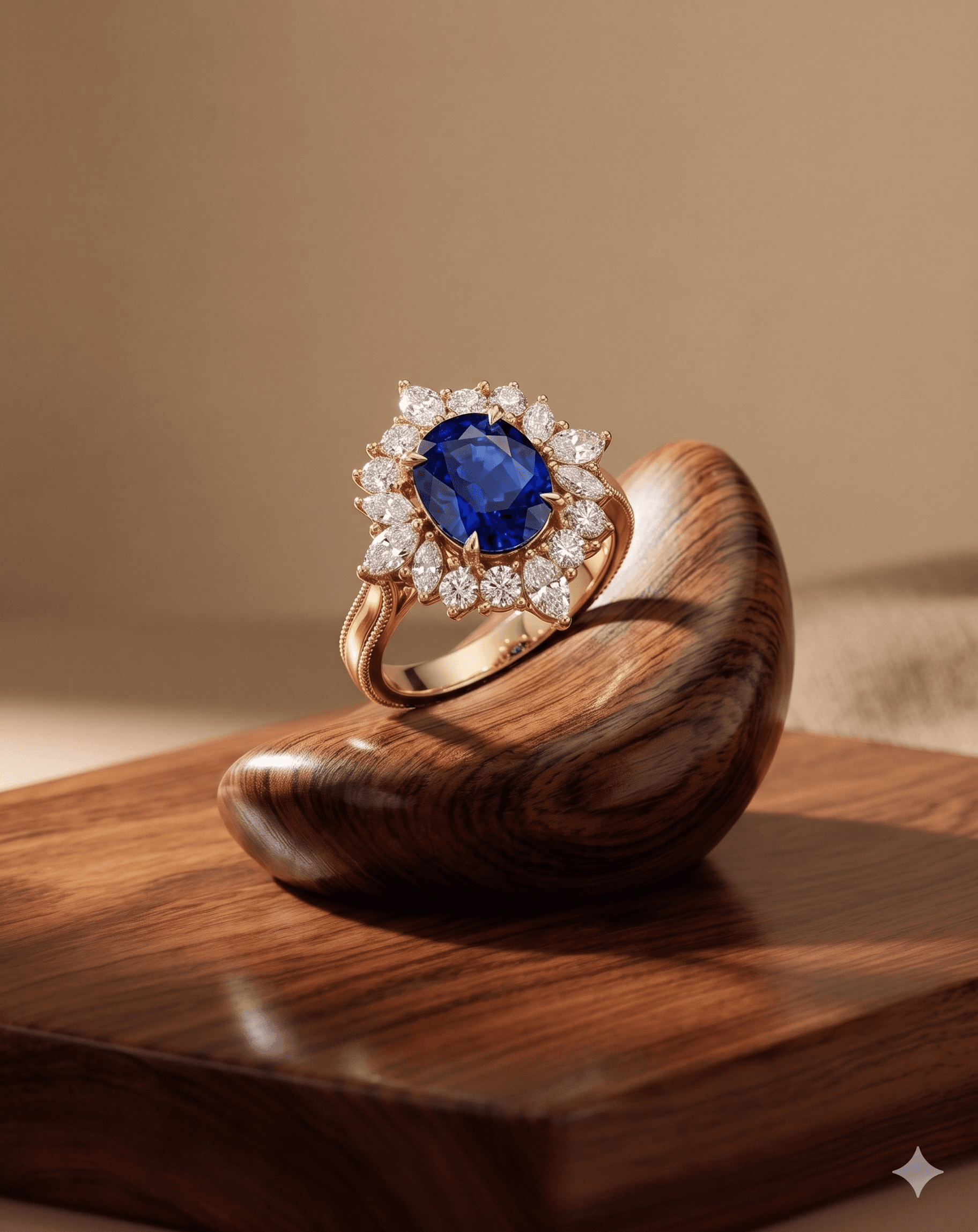 Sapphire and diamond ring mount